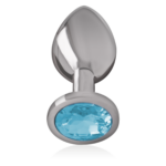 Plug anal de aluminio con cristal azul – Talla S