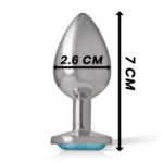 Plug anal de aluminio con cristal azul – Talla S - Imagen 2