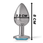 Plug anal metal aluminio con cristal azul talla M - Imagen 4