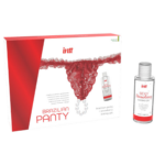 Panty brasileño roja con perlas y gel lubricante 50 ml